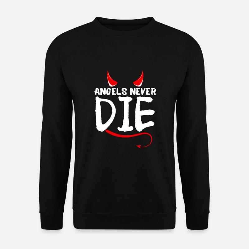 Engel sterben nie-mit Teufelshörner und Schwanz - Unisex Pullover - Schwarz