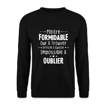 Maître Formidable Idée Cadeau Maître D'école - Sweat-shirt Unisexe - noir - Devant - Alina (178cm) & Michal (187cm)