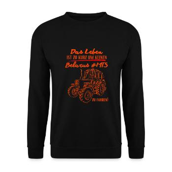 Biélorussie MTS-Life est trop court pour pas ... - Sweat-shirt Unisexe - noir - Devant - Alina (178cm) & Michal (187cm)