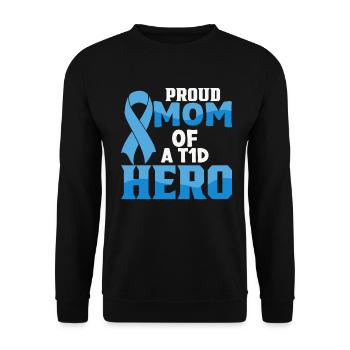Diabetes Awareness Blue Diabetes Band Diabetes - Unisex Sweatshirt - black - Front - Alina (178cm) & Michal (187cm)