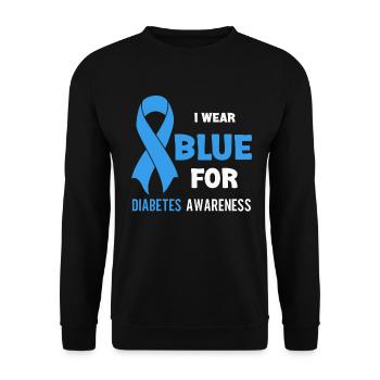 Diabetes Awareness Blue Diabetes Band Diabetes - Unisex Sweatshirt - black - Front - Alina (178cm) & Michal (187cm)