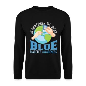 Diabetes Awareness Blue Diabetes Band Diabetes - Unisex Sweatshirt - black - Front - Alina (178cm) & Michal (187cm)