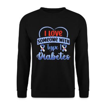 Diabetes Awareness Blue Diabetes Band Diabetes - Unisex Sweatshirt - black - Front - Alina (178cm) & Michal (187cm)