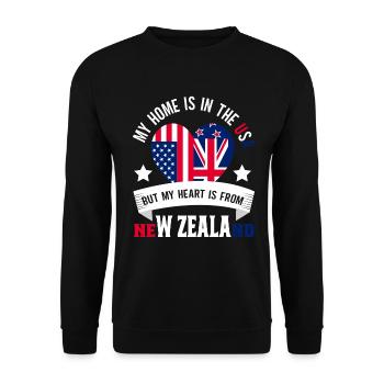 Neuseeland Kultur Kiwi Vogel Neuseeland Flagge - Unisex Pullover - Schwarz - Vorne - Alina (178cm) & Michal (187cm)