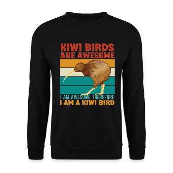 Neuseeland Kultur Kiwi Vogel Neuseeland Flagge - Unisex Pullover - Schwarz - Vorne - Alina (178cm) & Michal (187cm)