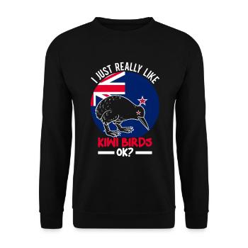 Neuseeland Kultur Kiwi Vogel Neuseeland Urlaub - Unisex Pullover - Schwarz - Vorne - Alina (178cm) & Michal (187cm)