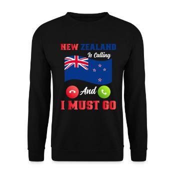 Neuseeland Kultur Kiwi Vogel Neuseeland Flagge - Unisex Pullover - Schwarz - Vorne - Alina (178cm) & Michal (187cm)