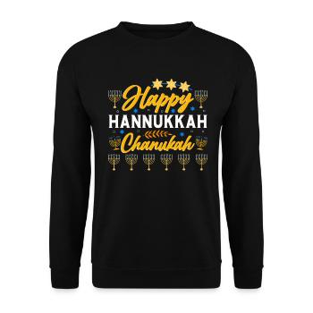 Hanoukka Hanoukka Dreidel Latkes Hanoukka - Sweat-shirt Unisexe - noir - Devant - Alina (178cm) & Michal (187cm)