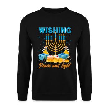 Hanoukka Hanoukka Dreidel Latkes Hanoukka - Sweat-shirt Unisexe - noir - Devant - Alina (178cm) & Michal (187cm)