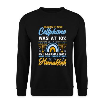 Hanoukka Hanoukka Dreidel Latkes Hanoukka - Sweat-shirt Unisexe - noir - Devant - Alina (178cm) & Michal (187cm)