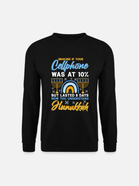 Hanoukka Hanoukka Dreidel Latkes Hanoukka - Sweat-shirt Unisexe - noir