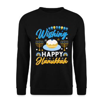 Hanoucca - Sweat-shirt Unisexe - noir - Devant - Alina (178cm) & Michal (187cm)
