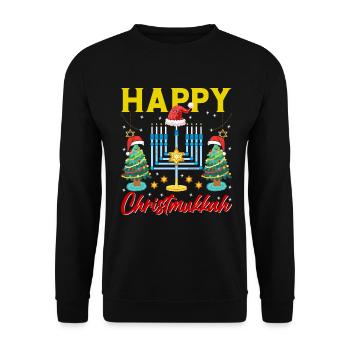 Hanoukka Hanoukka Dreidel Fête de Noël - Sweat-shirt Unisexe - noir - Devant - Alina (178cm) & Michal (187cm)