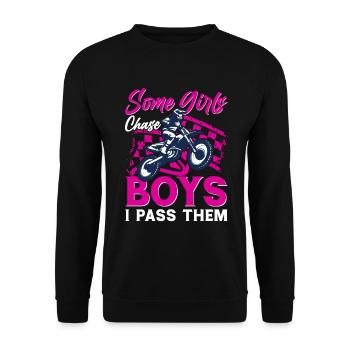 Motocross Filles Motocross Tout-terrain Dirt Bike - Sweat-shirt Unisexe - noir - Devant - Alina (178cm) & Michal (187cm)