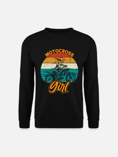 Motocross Mädchen Motocross Frau Offroad Motorrad - Unisex Pullover - Schwarz