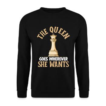 Chess Queen - Unisex Sweatshirt - black - Front - Alina (178cm) & Michal (187cm)