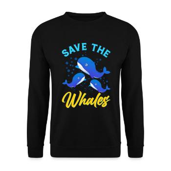 Orca Ocean Whale Orca Fan Seafood - Unisex Sweatshirt - black - Front - Alina (178cm) & Michal (187cm)