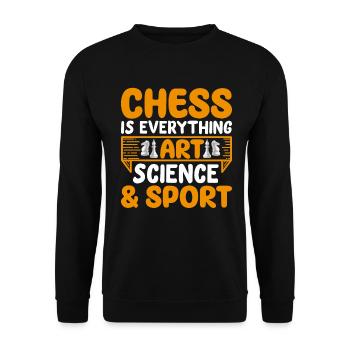 Schach Figuren Schachbrett Schachspieler Schach - Unisex Pullover - Schwarz - Vorne - Alina (178cm) & Michal (187cm)