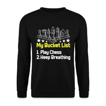 Schach Figuren Schachbrett Schachspieler Schach - Unisex Pullover - Schwarz - Vorne - Alina (178cm) & Michal (187cm)