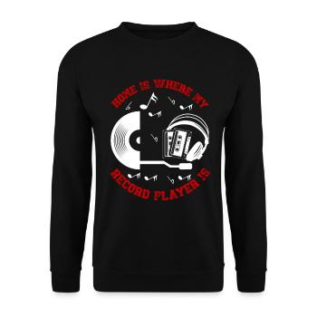 Platine vinyle vinyle rétro collection - Sweat-shirt Unisexe - noir - Devant - Alina (178cm) & Michal (187cm)