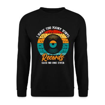Platine vinyle vinyle rétro collection - Sweat-shirt Unisexe - noir - Devant - Alina (178cm) & Michal (187cm)