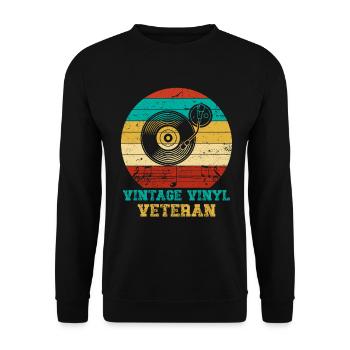 Platine vinyle vinyle rétro collection - Sweat-shirt Unisexe - noir - Devant - Alina (178cm) & Michal (187cm)