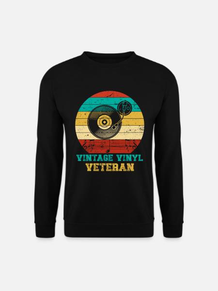 Retro Vinyl Sammlung Schallplatte Plattenspieler - Unisex Pullover - Schwarz