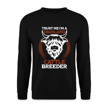 Scottish Highland cattle Highland Cattle - Unisex Sweatshirt - black - Front - Alina (178cm) & Michal (187cm)