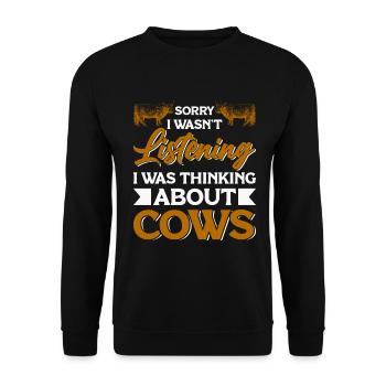 Scottish Highland cattle Highland Cattle - Unisex Sweatshirt - black - Front - Alina (178cm) & Michal (187cm)