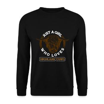 Scottish Highland cattle Highland Cattle - Unisex Sweatshirt - black - Front - Alina (178cm) & Michal (187cm)