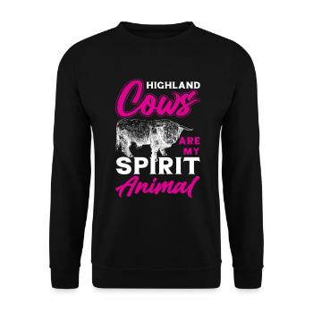 Scottish Highland cattle Highland Cattle - Unisex Sweatshirt - black - Front - Alina (178cm) & Michal (187cm)