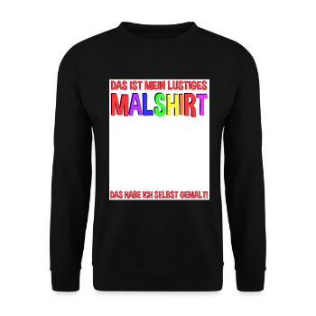Lustiges Malen Zeichnen Shirts Bemalen Malshirt - Unisex Pullover - Schwarz - Vorne - Alina (178cm) & Michal (187cm)