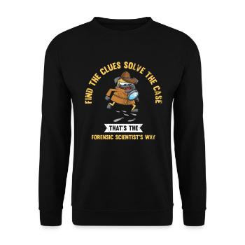 Finden Sie Die Hinweise, Lösen Sie Den Fall, - Unisex Pullover - Schwarz - Vorne - Alina (178cm) & Michal (187cm)