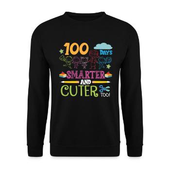 100 jours plus intelligents et plus mignons - Sweat-shirt Unisexe - noir - Devant - Alina (178cm) & Michal (187cm)