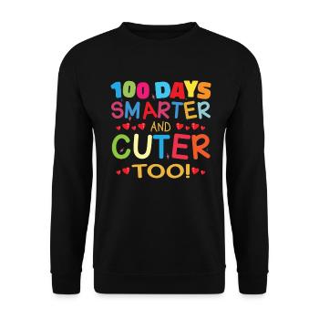 100 jours plus intelligents et plus mignons - Sweat-shirt Unisexe - noir - Devant - Alina (178cm) & Michal (187cm)