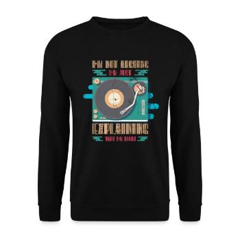 Record player collecting, vinyl record - Unisex Sweatshirt - black - Front - Alina (178cm) & Michal (187cm)