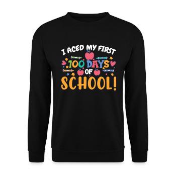J’ai maîtrisé mes 100 premiers jours d’école - Sweat-shirt Unisexe - noir - Devant - Alina (178cm) & Michal (187cm)