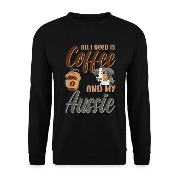 Australian Shepherd Aussie Dad Aussie Mom - Unisex Sweatshirt - black - Front - Alina (178cm) & Michal (187cm)