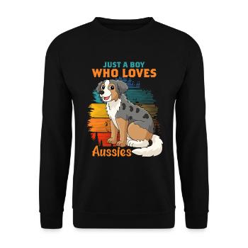 Australian Shepherd Dog - Unisex Sweatshirt - black - Front - Alina (178cm) & Michal (187cm)