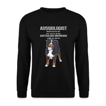 Australian Shepherd Dog - Unisex Sweatshirt - black - Front - Alina (178cm) & Michal (187cm)