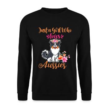 Australian Shepherd Aussie Dad Aussie Mom - Unisex Sweatshirt - black - Front - Alina (178cm) & Michal (187cm)
