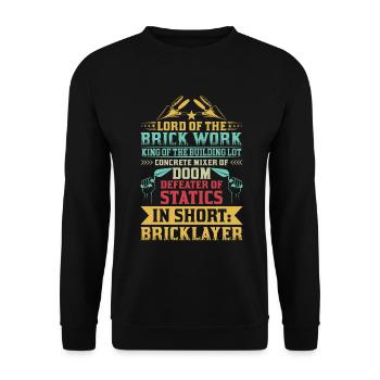 Masonry, masonry, bricklayer, apprentice, mason, master - Unisex Sweatshirt - black - Front - Alina (178cm) & Michal (187cm)