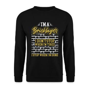 Masonry, masonry, bricklayer, apprentice, mason, master - Unisex Sweatshirt - black - Front - Alina (178cm) & Michal (187cm)