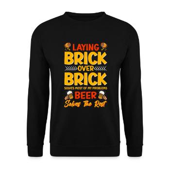 Masonry, masonry, bricklayer, apprentice, mason, master - Unisex Sweatshirt - black - Front - Alina (178cm) & Michal (187cm)
