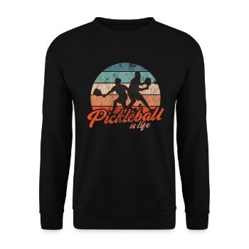 Life is amazing, Pickleball does it - Unisex Sweatshirt - black - Front - Alina (178cm) & Michal (187cm)