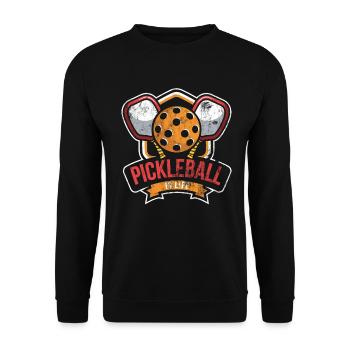 Life is amazing, Pickleball does it - Unisex Sweatshirt - black - Front - Alina (178cm) & Michal (187cm)