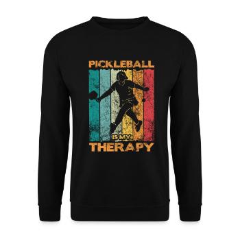 Life is amazing, Pickleball does it - Unisex Sweatshirt - black - Front - Alina (178cm) & Michal (187cm)