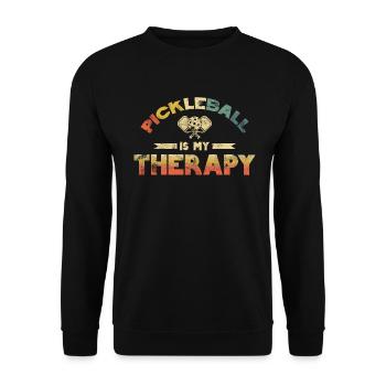 Life is amazing, Pickleball does it - Unisex Sweatshirt - black - Front - Alina (178cm) & Michal (187cm)