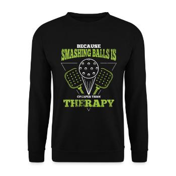 Life is amazing, Pickleball does it - Unisex Sweatshirt - black - Front - Alina (178cm) & Michal (187cm)