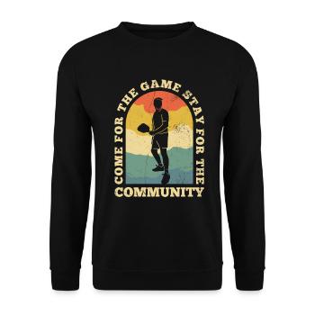 Life is amazing, Pickleball does it - Unisex Sweatshirt - black - Front - Alina (178cm) & Michal (187cm)
